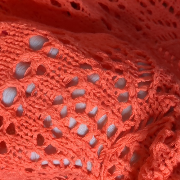 FREE PEOPLE inspired handmade crochet fringe sleeve round neck poncho tunic top - Picture 6 of 12